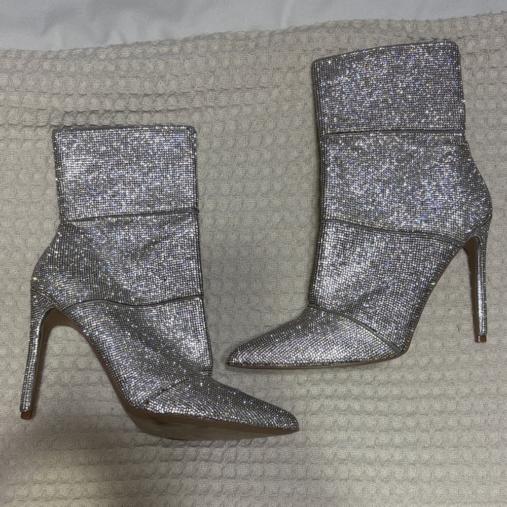 Steve Madden Silver Heeled Boots